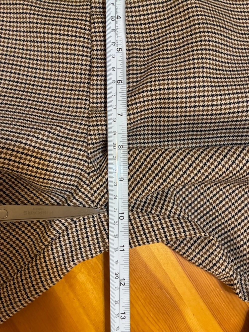 Zara Black, Browns & Tan Cream Houndstooth Slim Pants - Picture 10 of 11